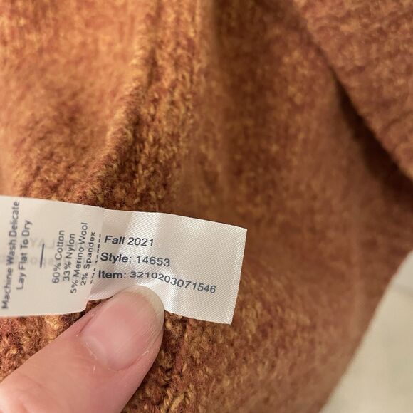 Marine Layer Ontario Cardigan Women’s Medium Rust Merino Wool Blend - Picture 7 of 8